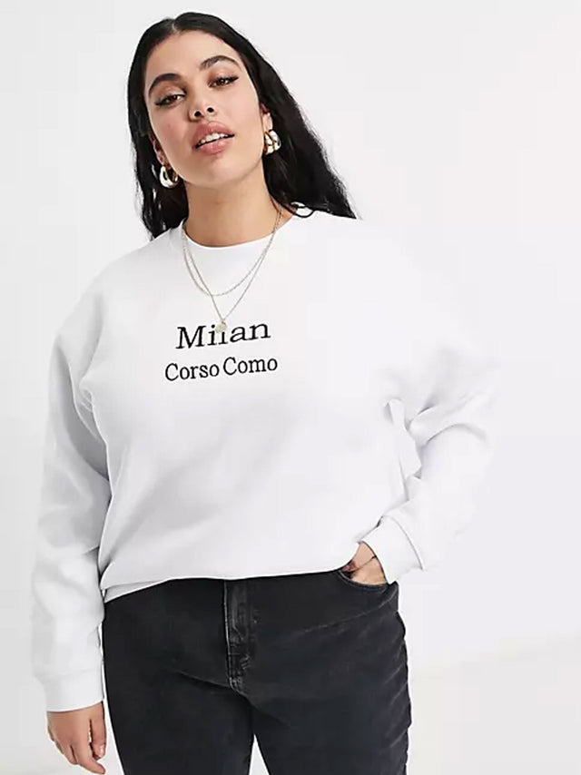 Image for Women's Milan Print Fleece Sweater,White