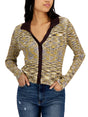 Image for Women's Ribbed Collared Cardigan Sweater,Multi