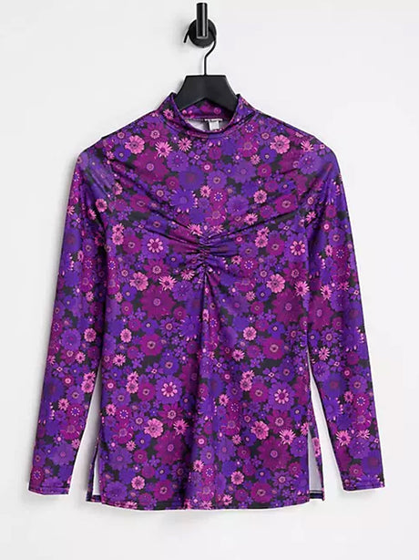 Image for Women's Floral Top,Purple