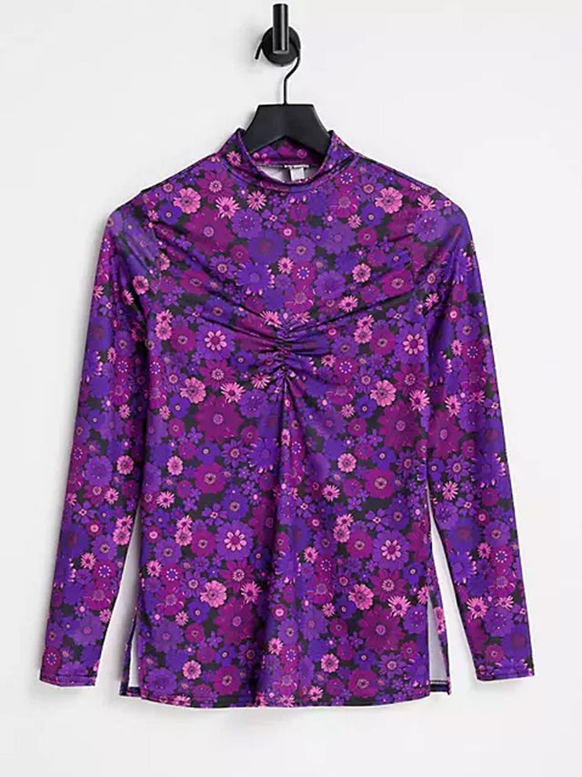 Image for Women's Floral Top,Purple