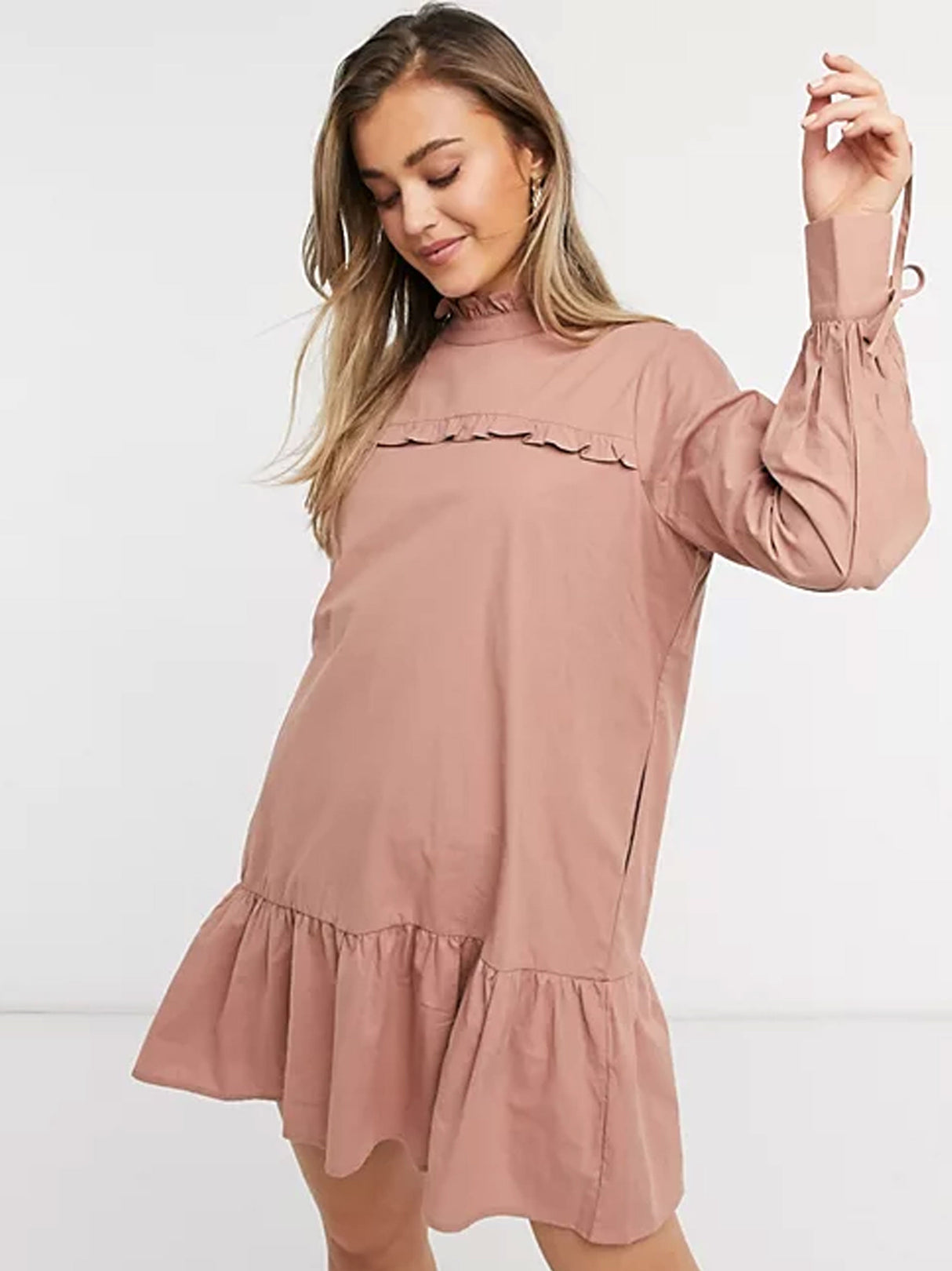 Women's Plain Solid Dress,Light Brown Women's Plain Solid Dress,Light Brown