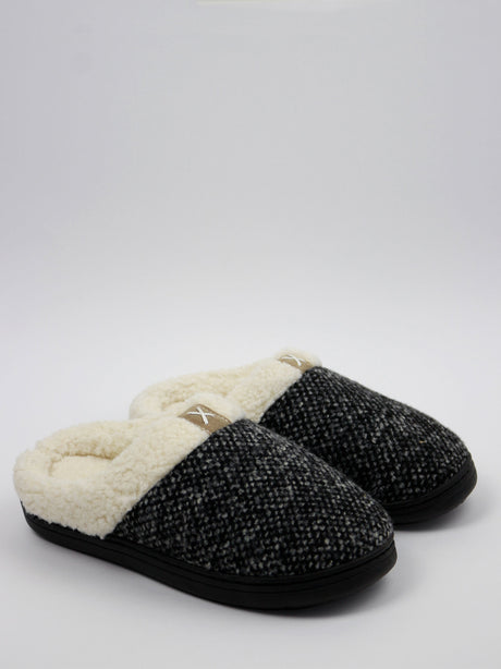 Image for Women's Slip On Textile&Rubber Slipperss,Black