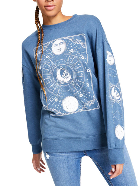 Image for Women's Planets Logo Printed Sweaters,Petrol