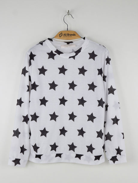 Image for Women's Star Logo Printed Casual Top,White