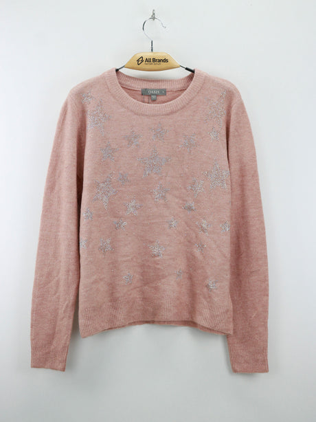 Image for Women's Stars Printed Sweaters,Light Pink