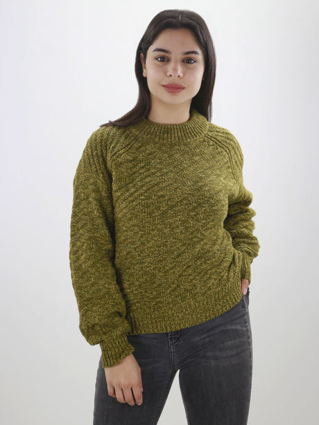 Image for Women's Ribbed Textured Sweaters,Olive