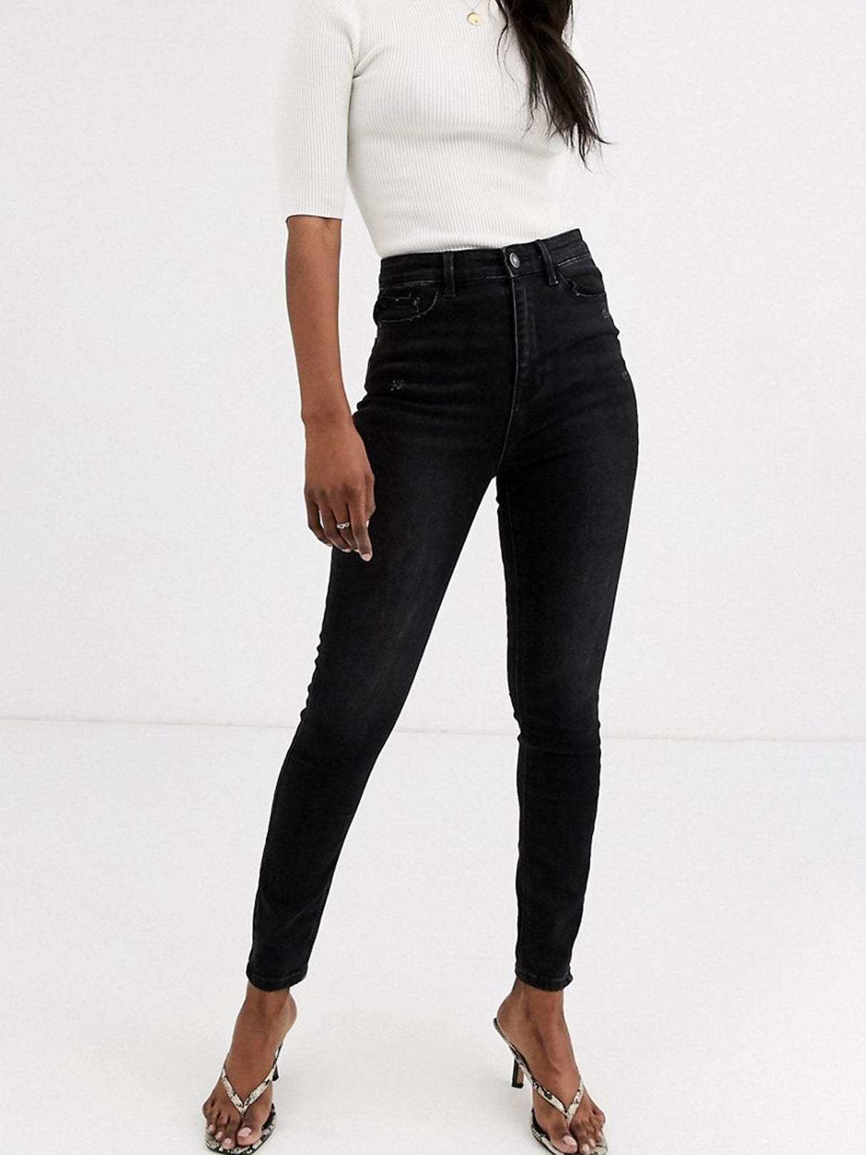 Image for Women's Slim Fit High Waist Jeans,Black