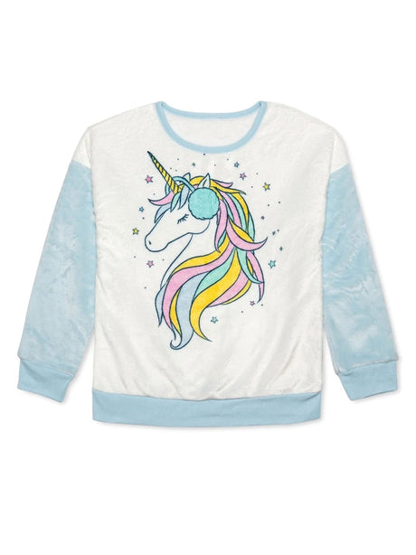 Image for Kids Girl Unicorn�Printed Sleepwear Sweater,White
