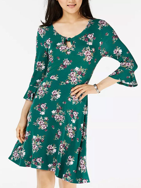 Image for Women's Floral Printed Dress,Green