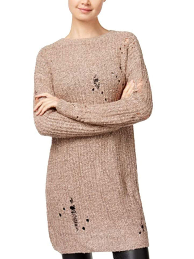 Image for Women's Ripped Sweater,Beige