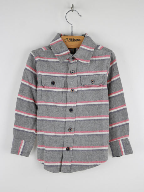 Image for Kids Boy Striped Casual Shirt,Grey