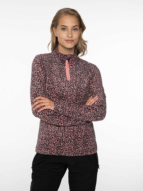 Image for Women's Fleece Leopard Printed Sweaters,Pink