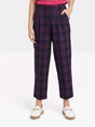 Image for Women's Plaid Waistband Pant,Navy