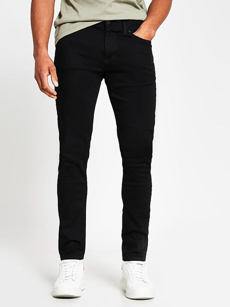 Image for Men's Plain Solid Jeans,Black
