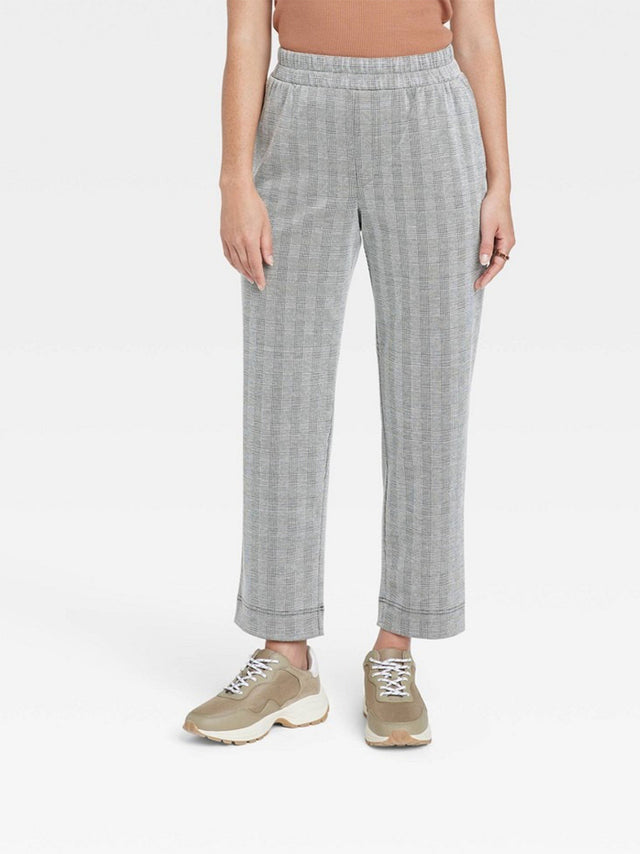 Image for Women's Plaid Casual Pant,Grey