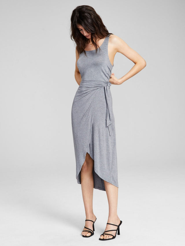 Image for Women's Plain Solid Long Dress,Grey