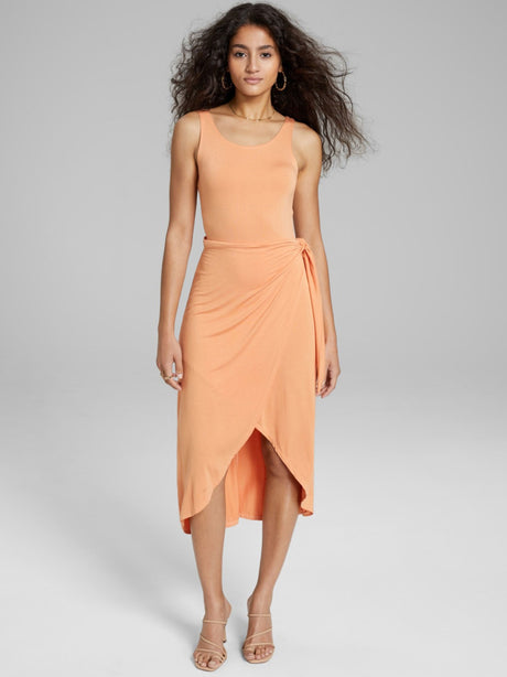 Image for Women's Plain Solid Long Dress,Orange