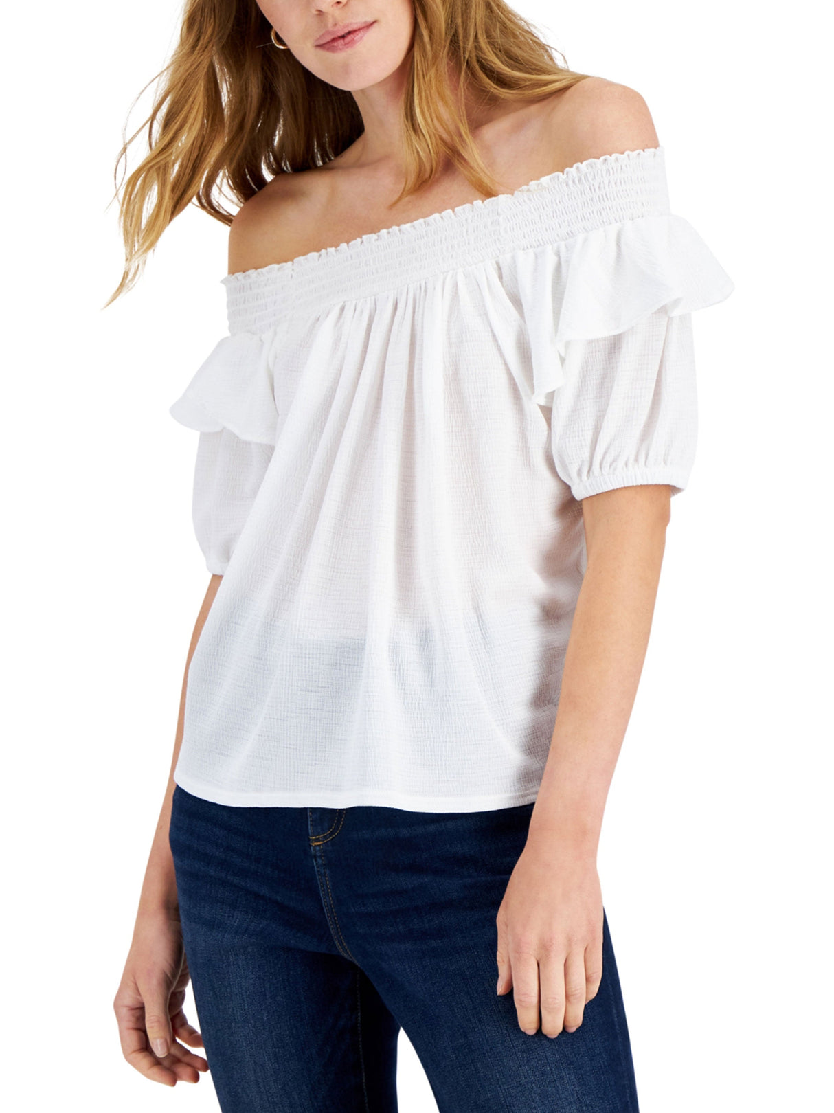 Image for Women's Off Shoulder Top,White