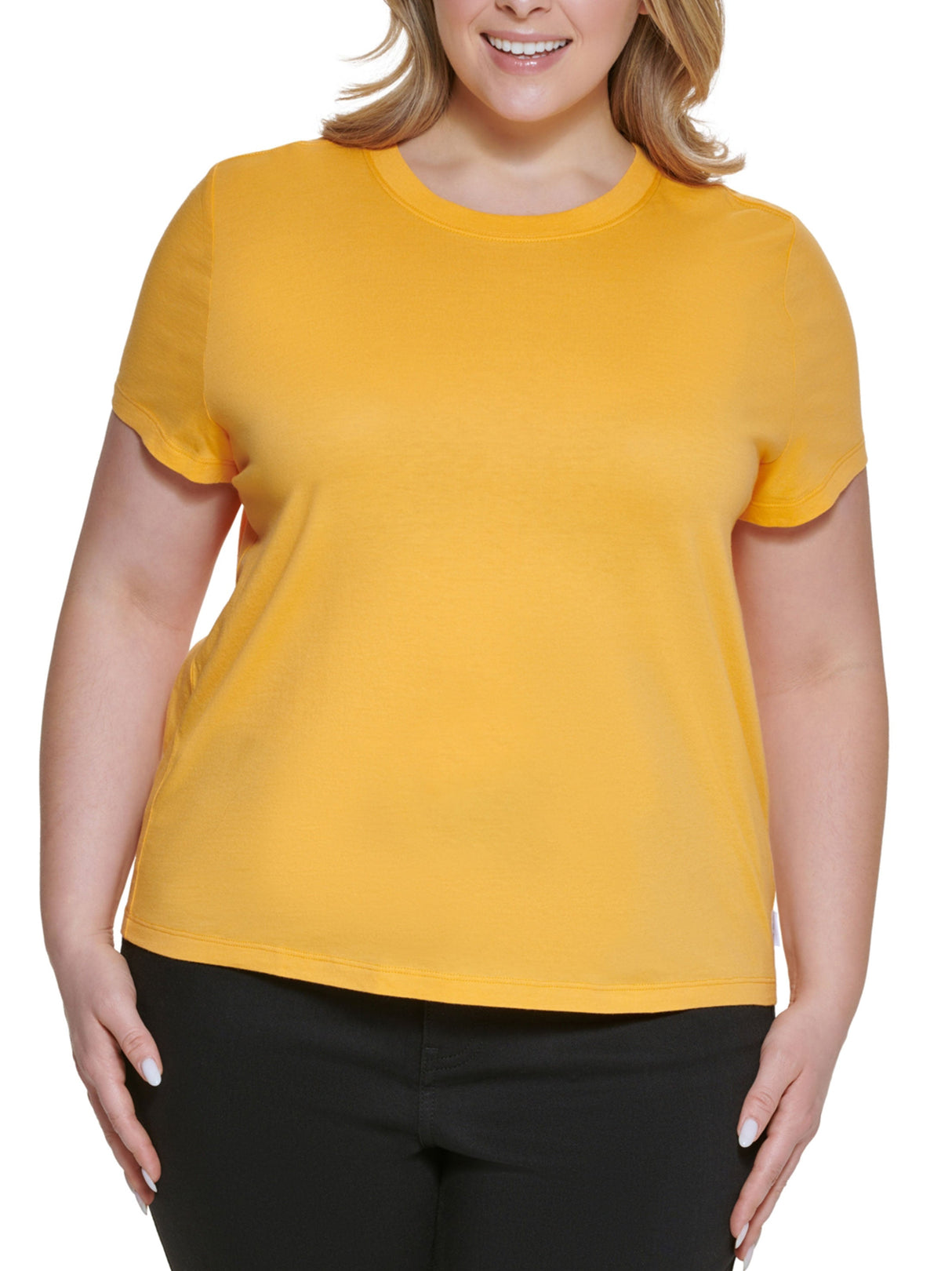 Image for Women's Plain Solid Casual Top,Mustard