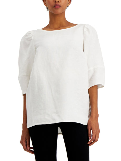 Image for Women's Plain Solid Top,White