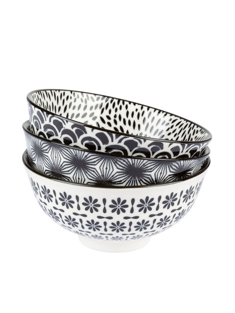 Image for Tognana Salad Bowls, Set Of 3 (Black)