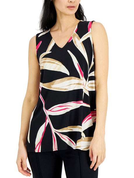 Image for Women's Printed Sleeveless Top,Black