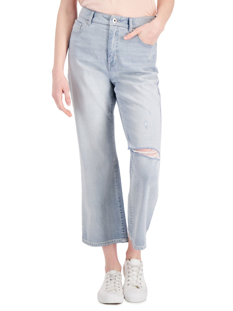 Image for Women's Ripped Denim Jeans,Light Blue 