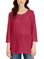 Image for Women's Plain Solid Long Sleeve Top,Wine