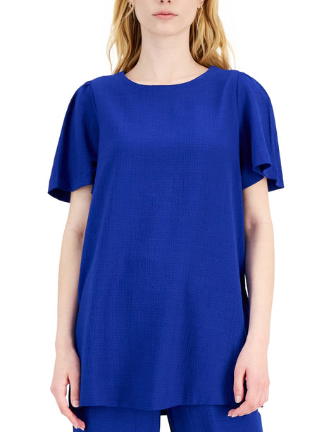 Image for Women's Plain Solid Top,Dark Blue