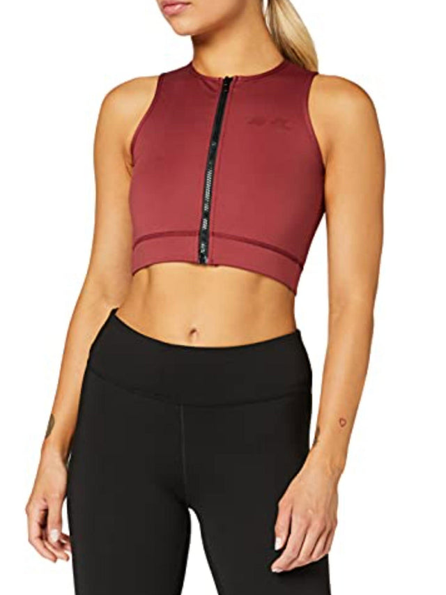 Image for Women's Zipper Fly Sport Bra,Wine