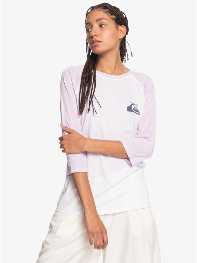 Image for Women's Color Block Sport Top,White/Purple