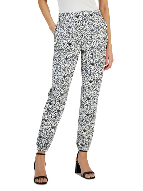 Image for Women's Graphic Printed Casual Pant,Black/White