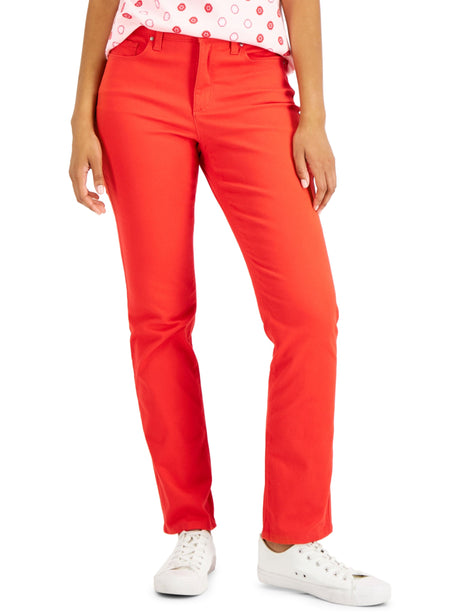 Image for Women's Plain Solid Jeans,Red