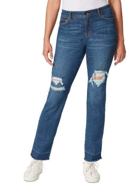 Image for Women's Ripped Denim Jeans,Navy
