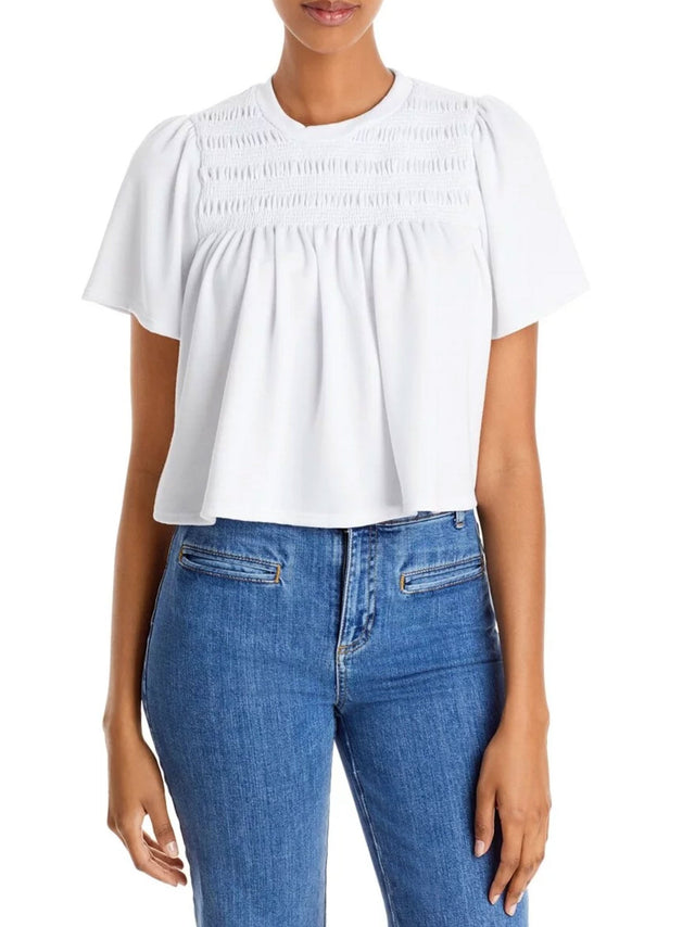 Image for Women's Plain Solid Casual Top,White