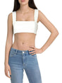 Image for Women's Plain Solid Crop Top,White