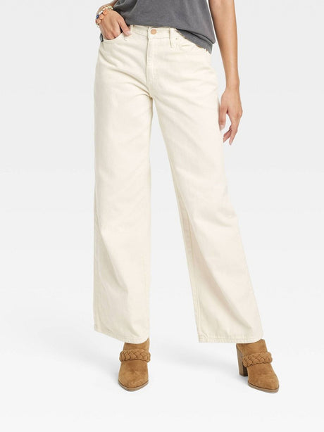 Image for Women's Plain solid Jeans Pant,Light Beige