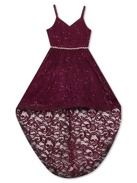 Image for Kids Girl Sparkling Short Dress,Burgundy