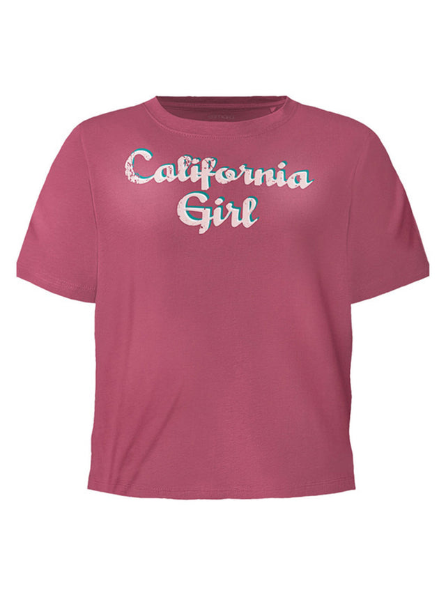 Image for Women's Calofornia Girl Printed Short Sleeve Top,Pink