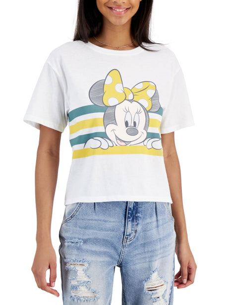 Image for Women's Minnie Mouse Graphic Printed Casual Top,White