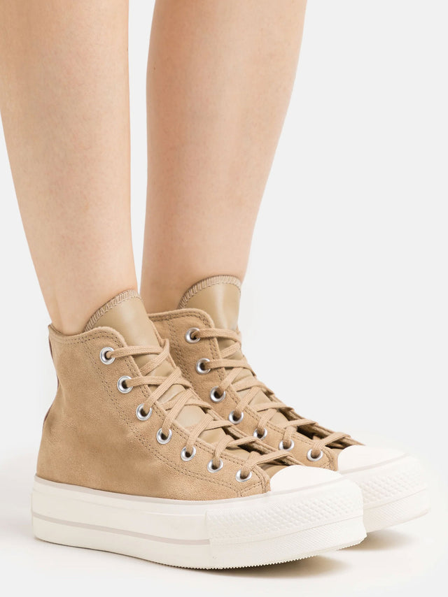 Image for Women's Suede Platform Sneakers,Camel