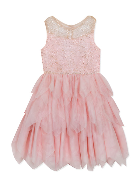 Image for Kids Girls Sparkly Dotted Dress,Pink