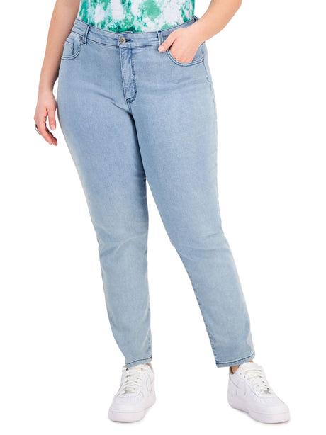 Image for Women's Plain Solid Jeans,Light Blue