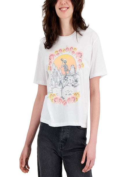 Image for Women's Graphic Printed Top,White