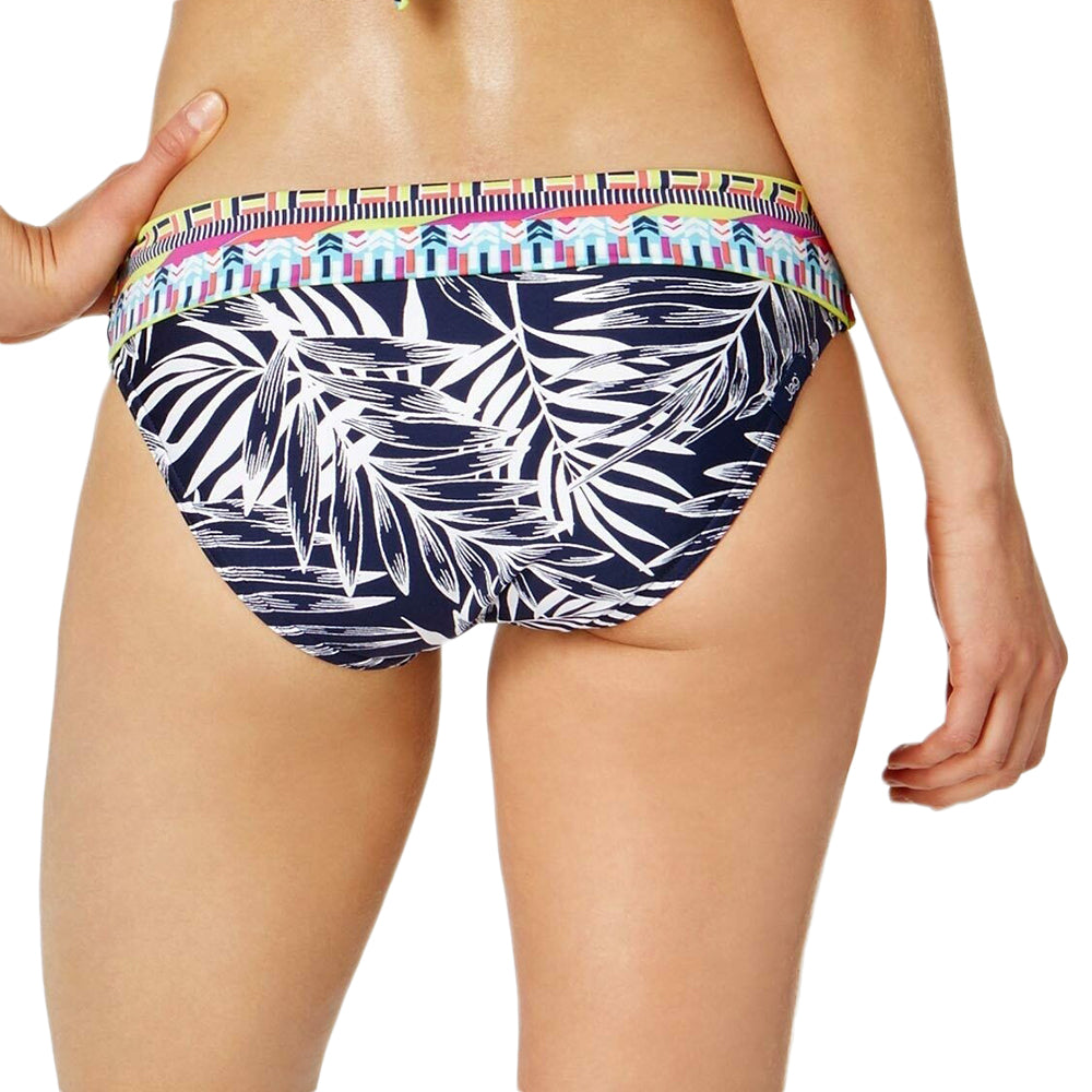 Women's Printed Leaves Plant Bikini Bottom,Navy