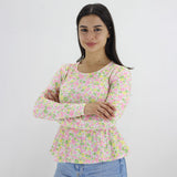 Image for Women's Floral Printed Casual Top,White