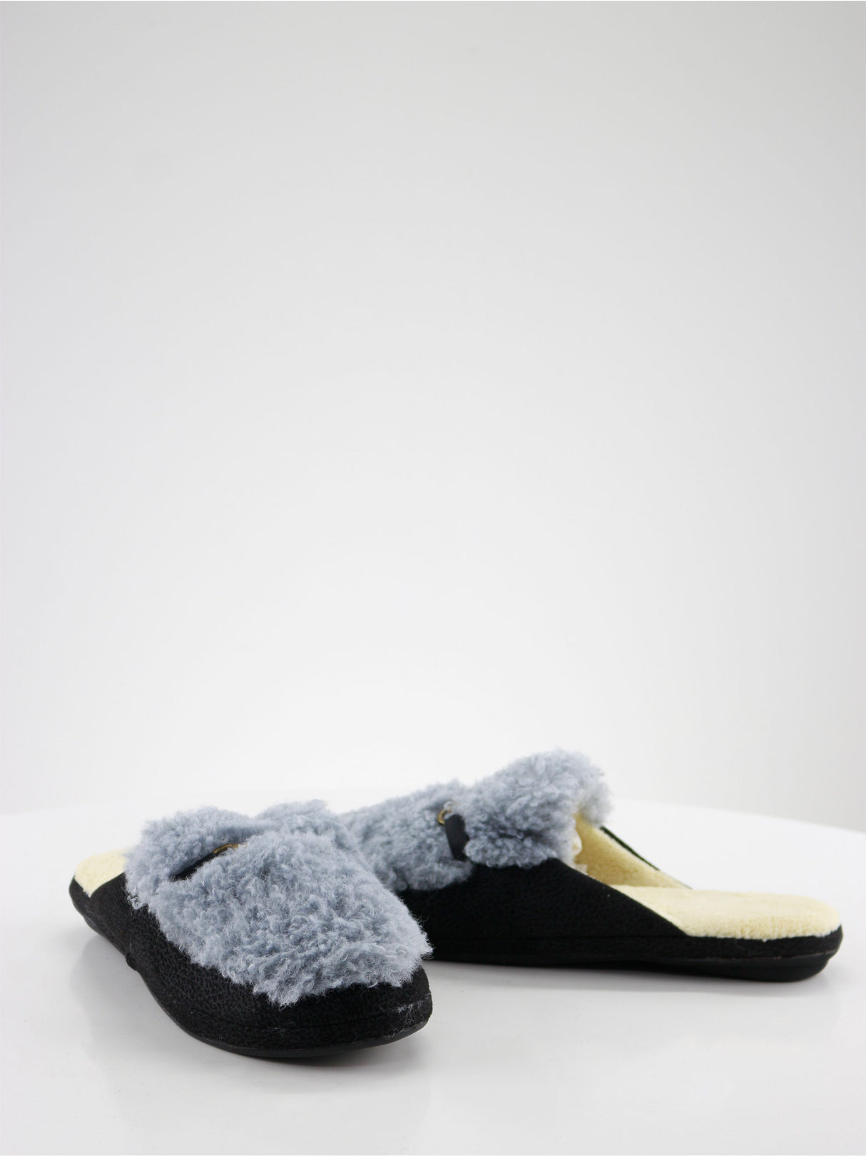 Image for Women's Fleece Washed In Side Slippers,Petrol/Black