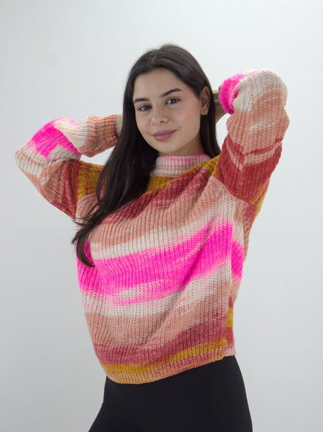 Women's Striped Knited PullOver Sweater,Multi