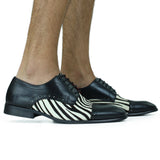 Men's Zebra Print Shoes,Black/White