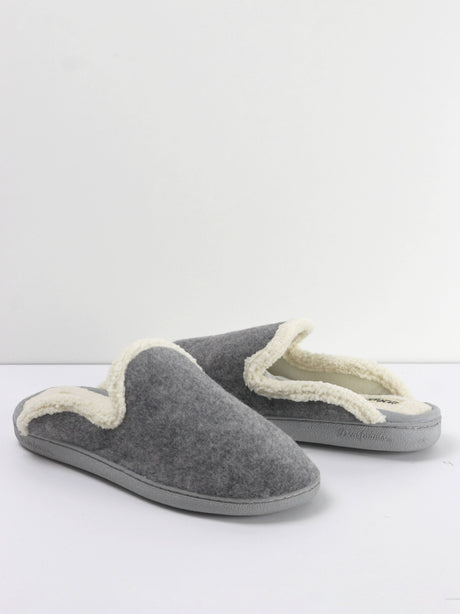 Image for Women's Wool Inside Plain Slippers,Grey